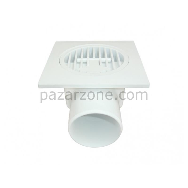 Plastik Yer Süzgeci 10x10 cm 50 mm Yandan Çıkış