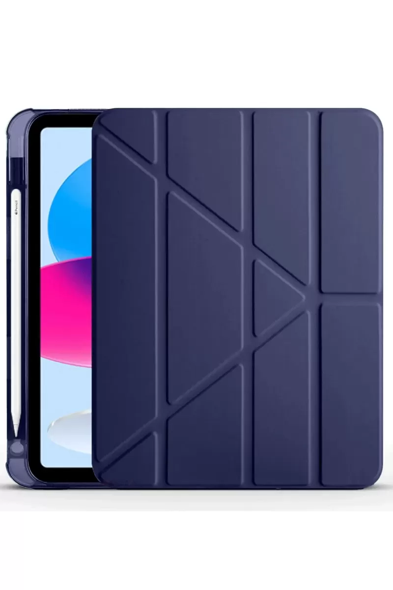 Newface Apple iPad 2022 10.9 (10.nesil) Kılıf Kalemlikli Mars Tablet Kılıfı - Lacivert