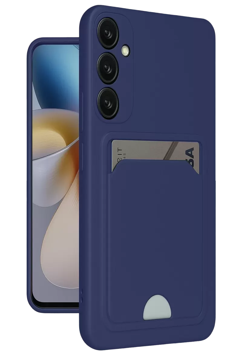 Newface Samsung Galaxy A25 5G Kılıf Kelvin Kartvizitli Silikon - Lacivert