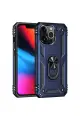 Newface Apple iPhone 14 Pro Kılıf Sofya Yüzüklü Silikon Kapak - Lacivert