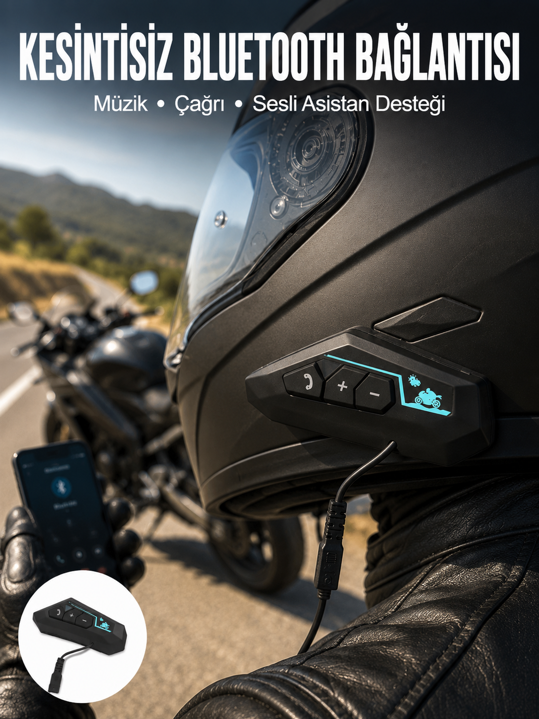 Kask Kulaklık Bluetooth Motosiklet Kulaklık Intercom Su Geçirmez