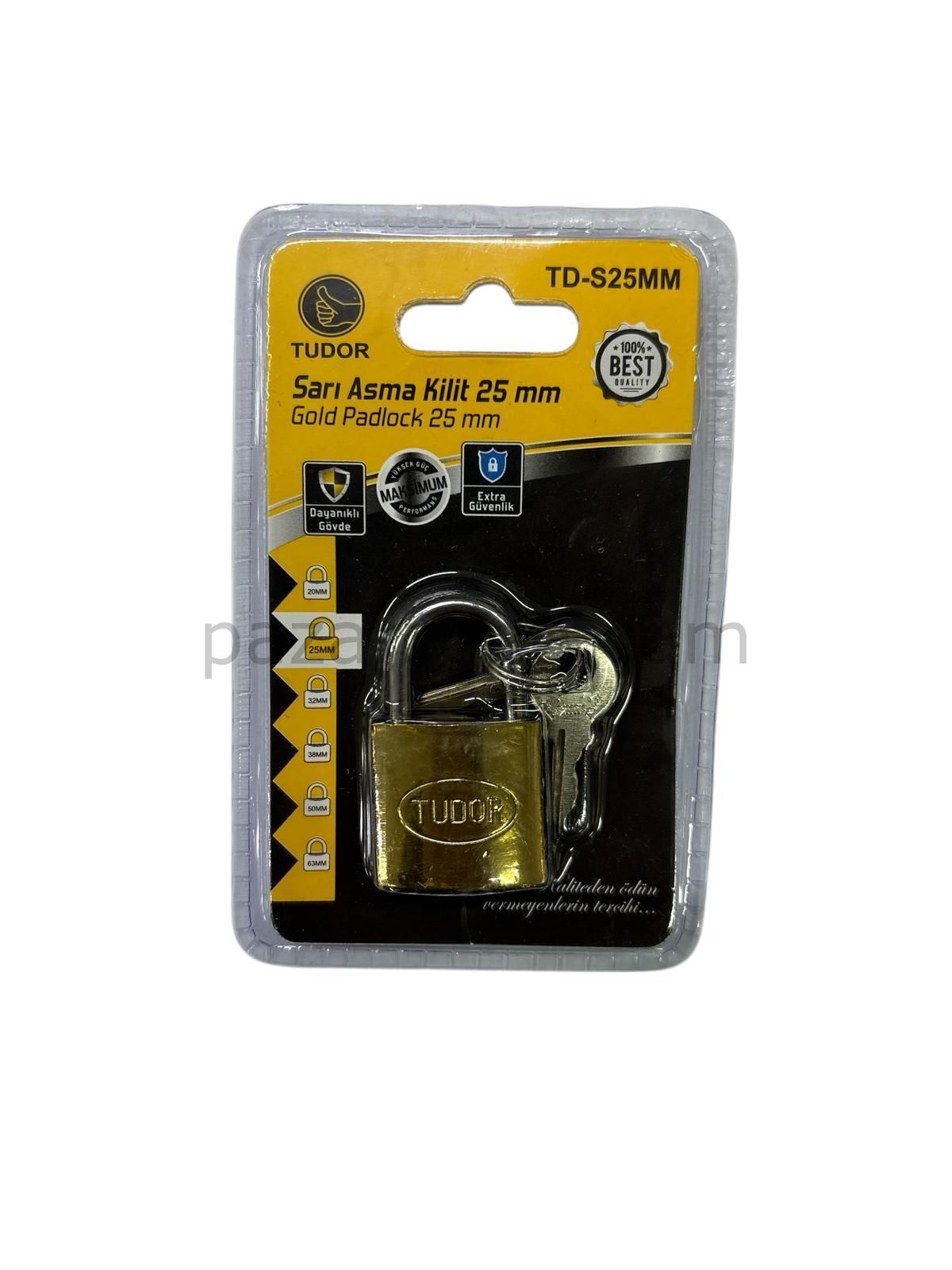 Ennalbur Tudor 25 mm Kısa Sarı Asma Kilit