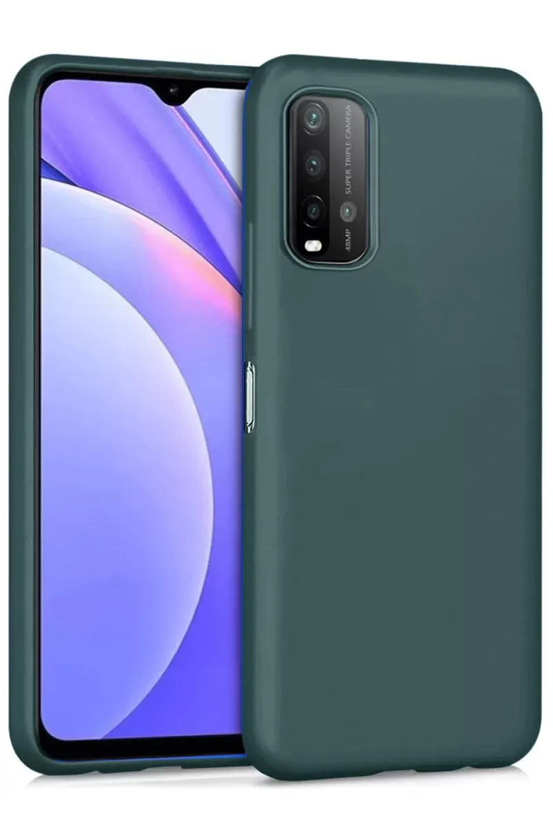 Newface Xiaomi Redmi 9T Kılıf Nano içi Kadife Silikon - Koyu Yeşil