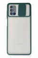 Newface Samsung Galaxy M51 Kılıf Palm Buzlu Kamera Sürgülü Silikon - Yeşil