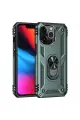 Newface Apple iPhone 14 Pro Kılıf Sofya Yüzüklü Silikon Kapak - Yeşil