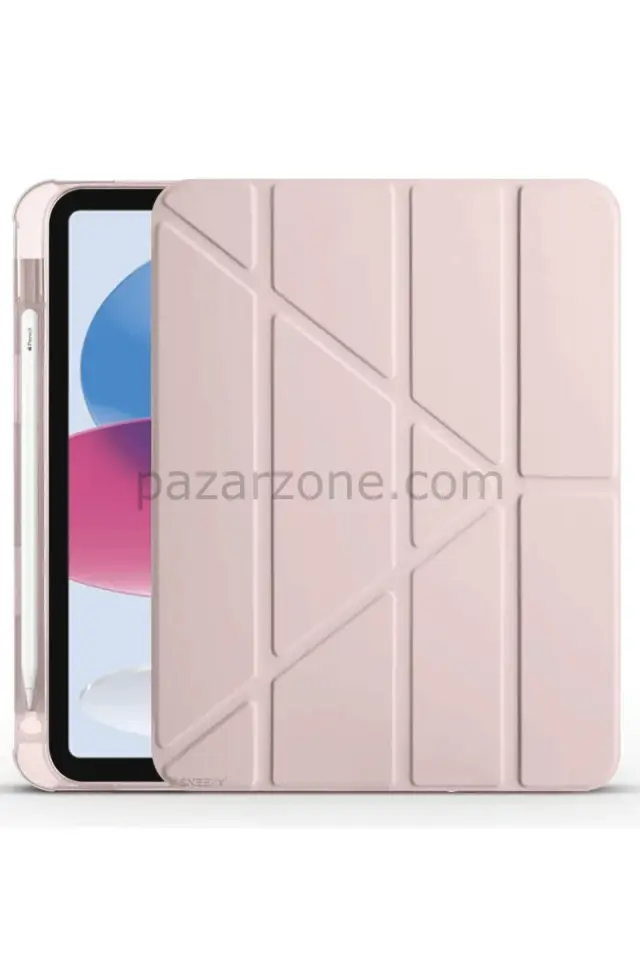 Newface Apple iPad 2022 10.9 (10.nesil) Kılıf Kalemlikli Mars Tablet Kılıfı - Rose Gold