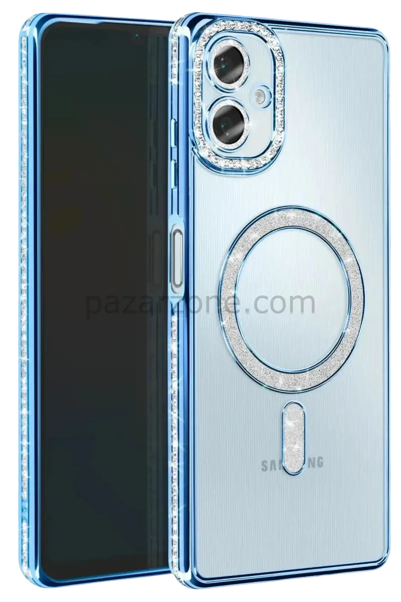 Newface Samsung Galaxy A07 4G Joke Simli Magneticsafe Kılıf - Mavi