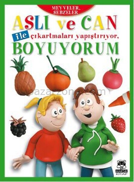 Aslı ve Can ile Çıkartmaları Yapıştırıyor, Boyuyorum - Meyveler, Sebzeler