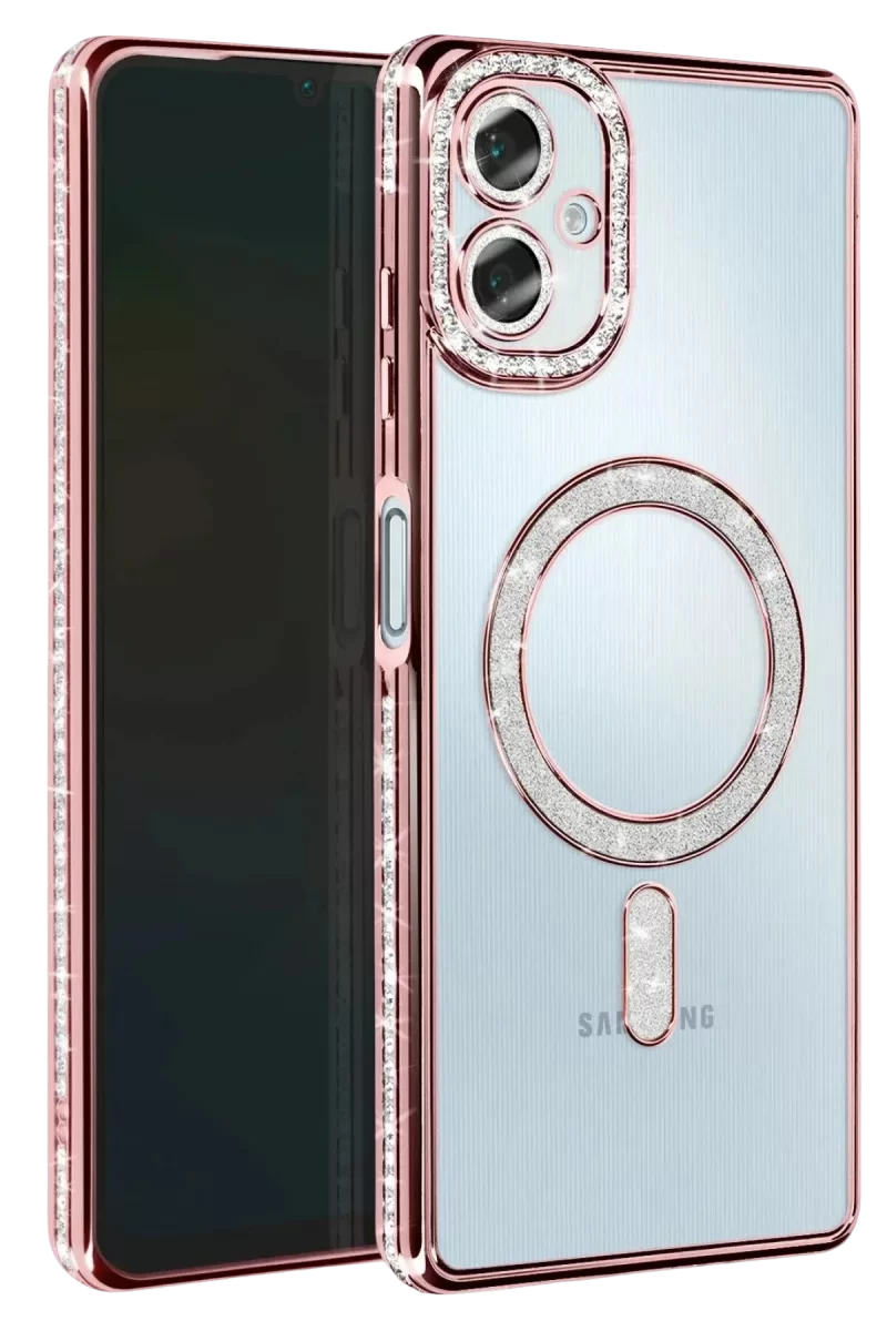 Newface Samsung Galaxy A07 4G Joke Simli Magneticsafe Kılıf - Pembe