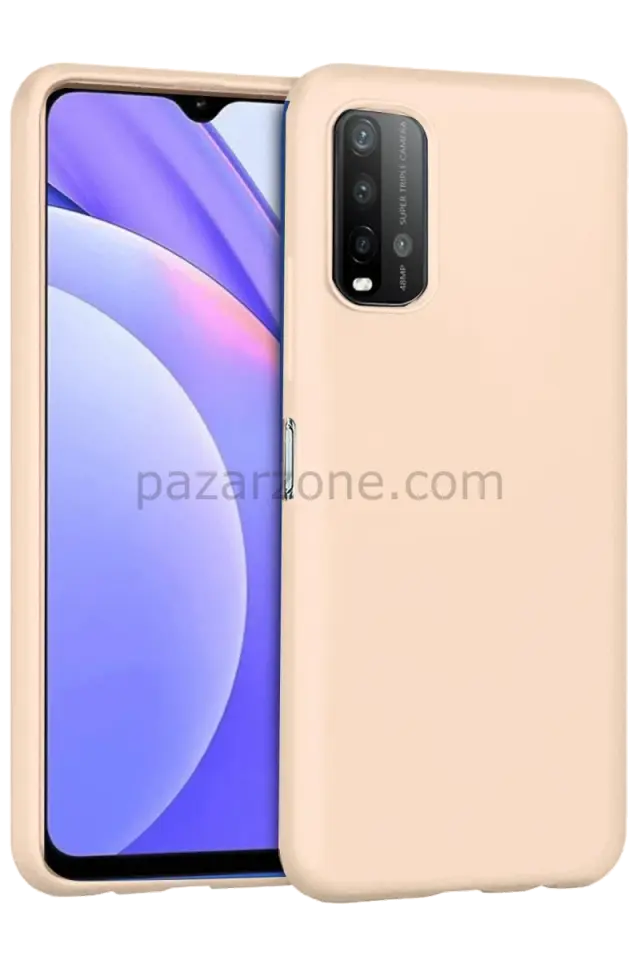 Newface Xiaomi Redmi 9T Kılıf Nano içi Kadife Silikon - Pudra