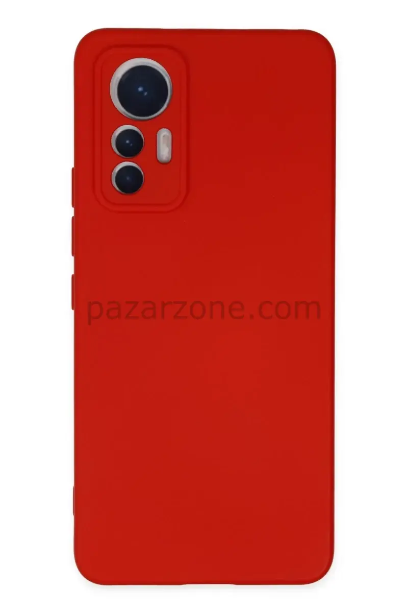 Newface Xiaomi Mi 12 Lite Kılıf Nano içi Kadife Silikon - Kırmızı