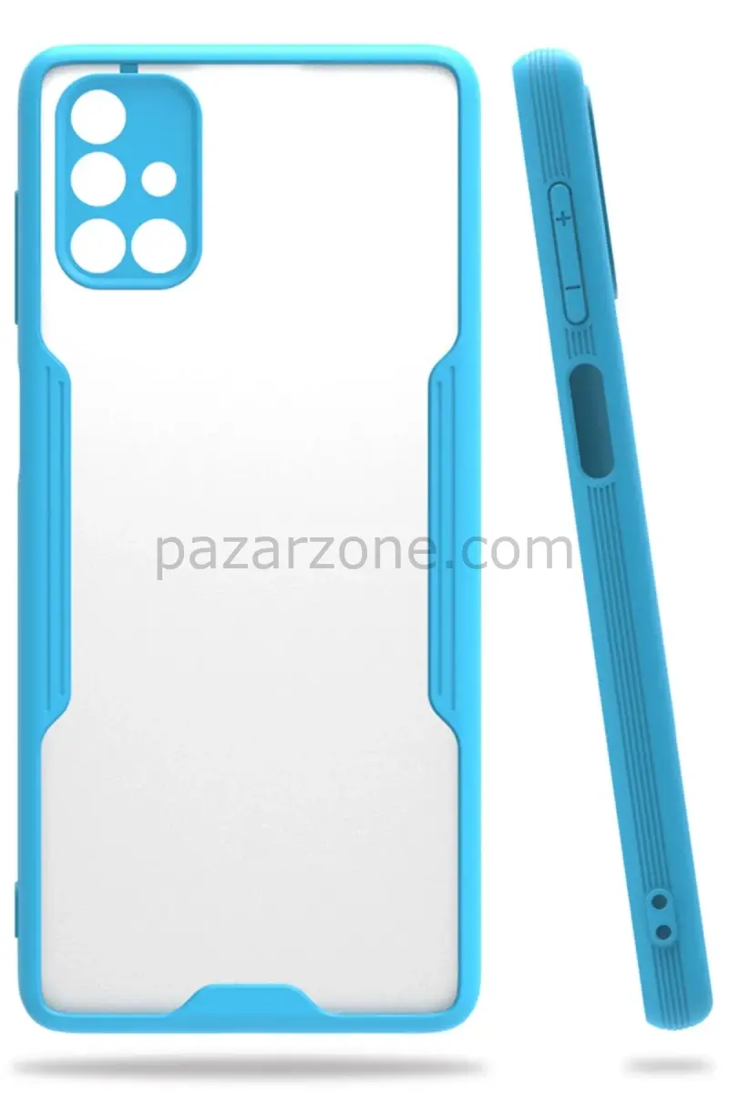 Newface Samsung Galaxy M51 Kılıf Platin Silikon - Mavi