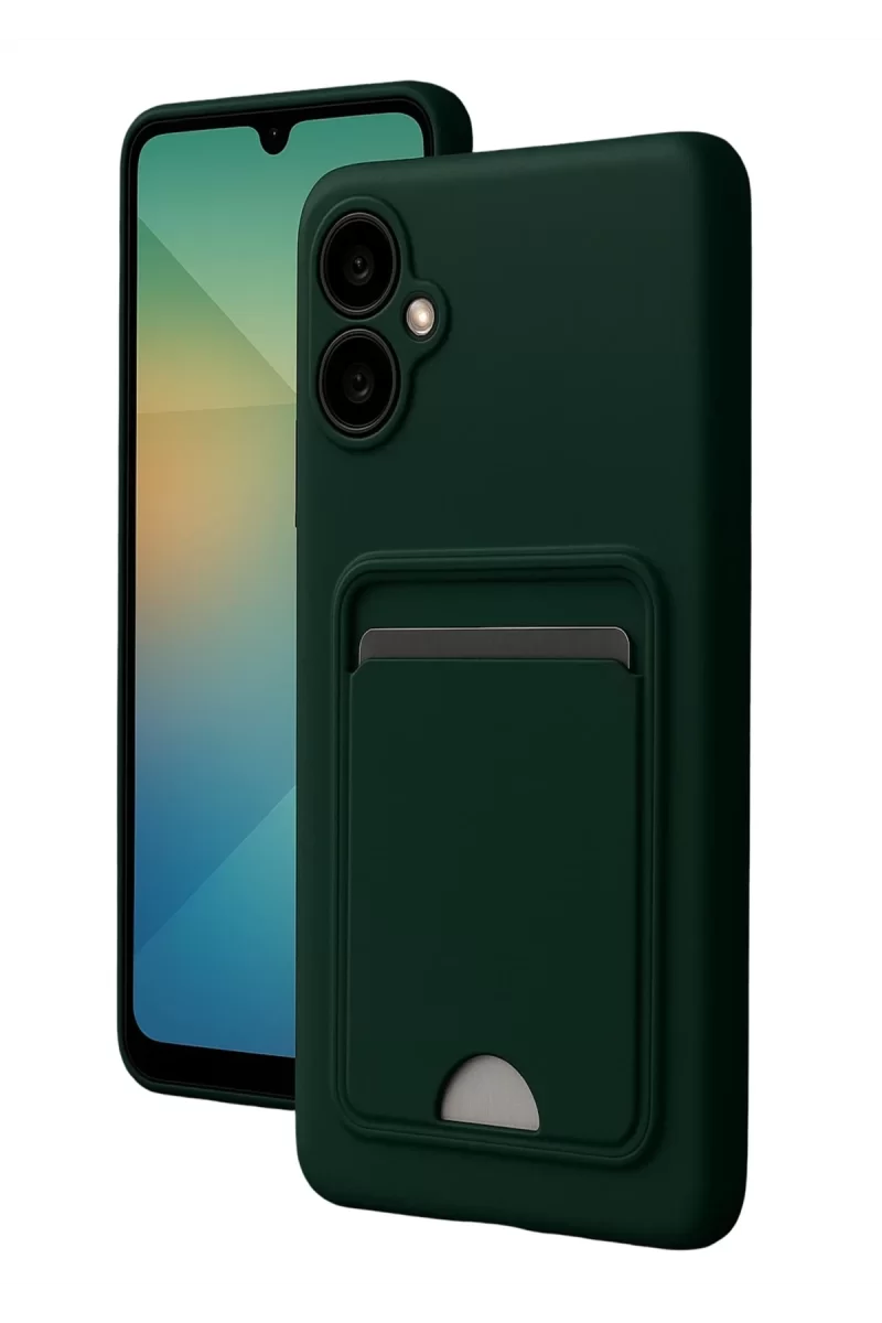 Newface Samsung Galaxy A07 4G Kelvin Kartvizitli Silikon - Koyu Yeşil