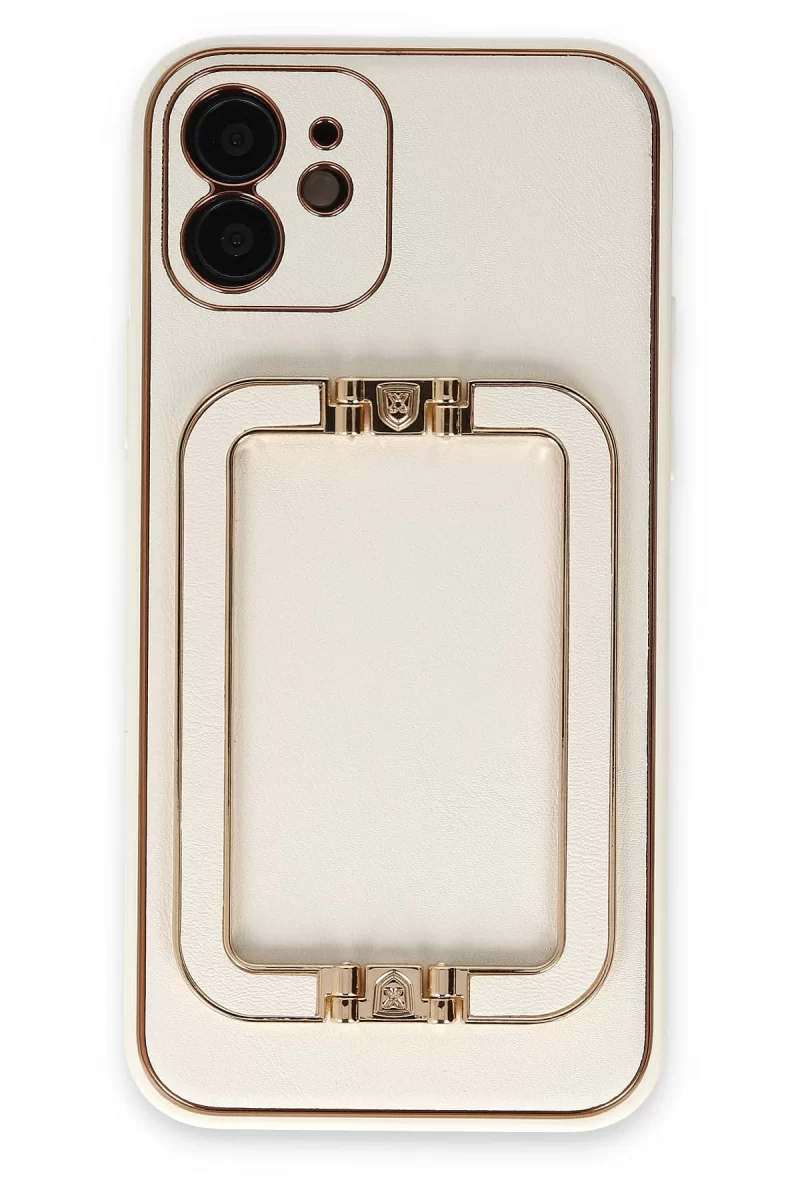 Newface Apple iPhone 12 Kılıf Coco Elit Kapak - Beyaz