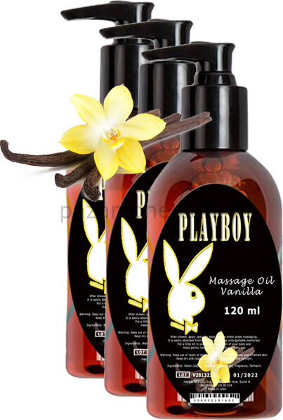 Playboy Vanılla Massage Oil 3 Adet Vanilya Aromalı Vücut Masaj Yağı