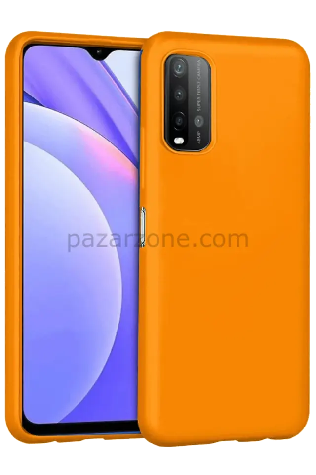 Newface Xiaomi Redmi 9T Kılıf Nano içi Kadife Silikon - Turuncu