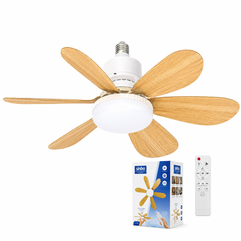 Tavan Vantilatörü ve LED Avize - Uzaktan Kumandalı - 6 Kanatlı - 52 cm