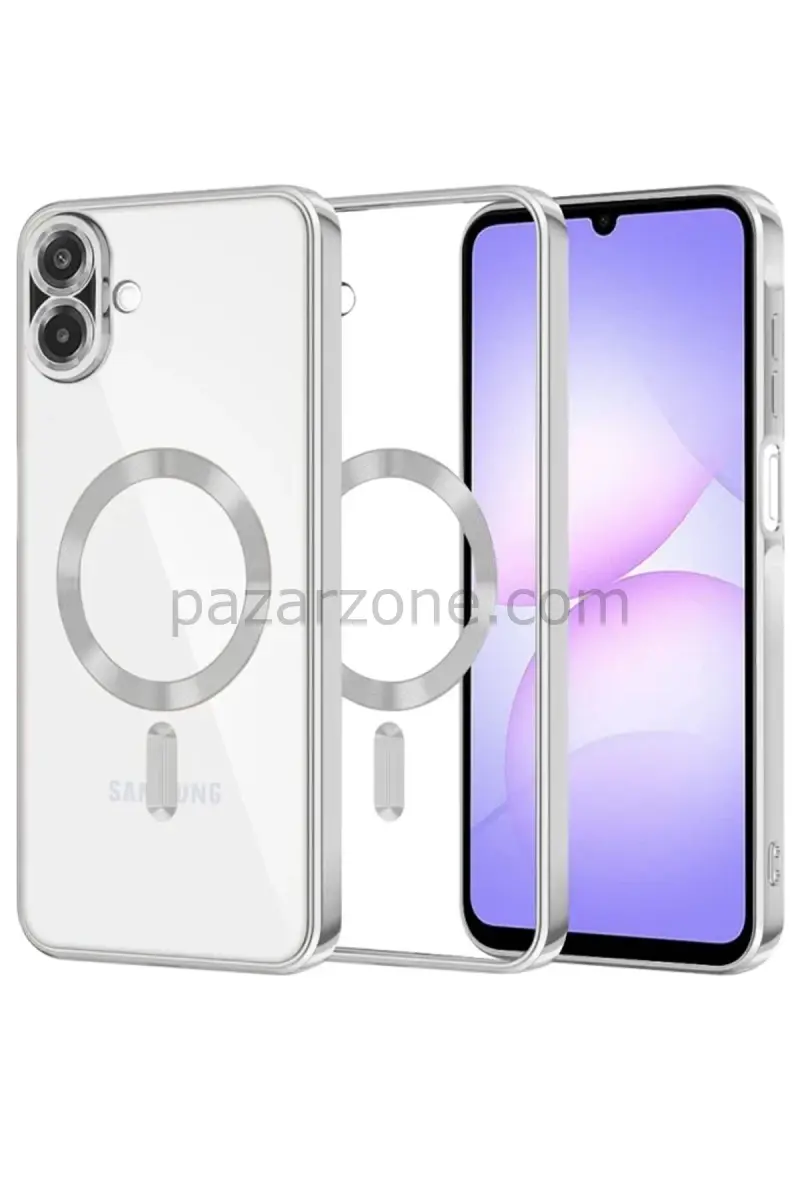 Newface Samsung Galaxy A07 4G Kross Magneticsafe Kapak - Gümüş