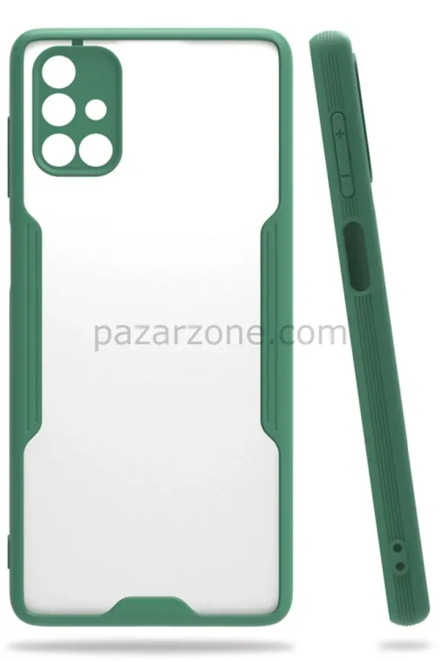 Newface Samsung Galaxy M51 Kılıf Platin Silikon - Yeşil