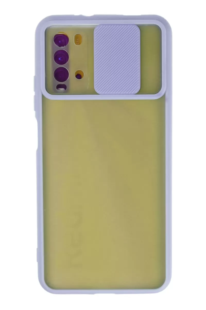 Newface Xiaomi Redmi 9T Kılıf Palm Buzlu Kamera Sürgülü Silikon - Lila