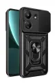 Newface Xiaomi Redmi 13C Kılıf Pars Lens Yüzüklü Silikon - Siyah