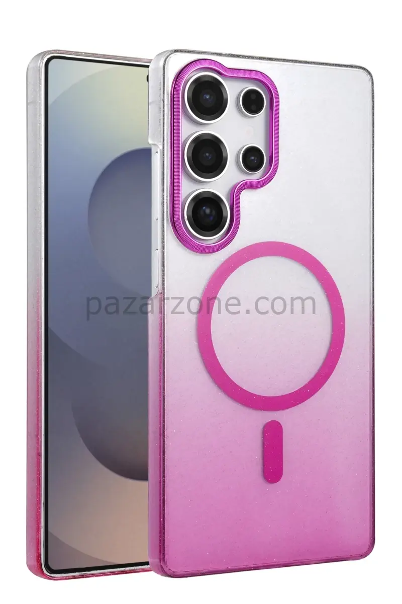 Newface Samsung Galaxy S24 Ultra Glossy Magsafe Kapak - Mor