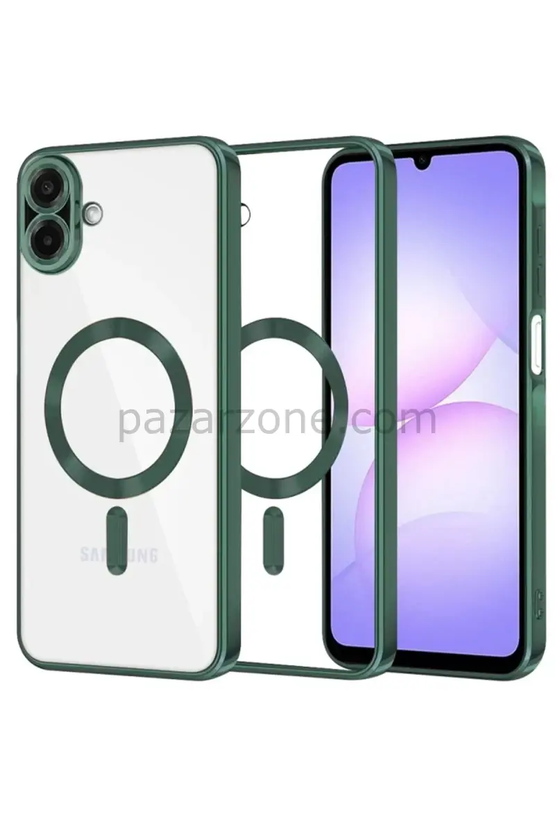 Newface Samsung Galaxy A07 4G Kross Magneticsafe Kapak - Koyu Yeşil