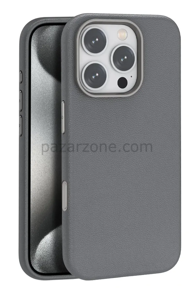 Joko Apple iPhone 16 Pro Max Wonder Deri Magsafe Kapak - Titan Gri
