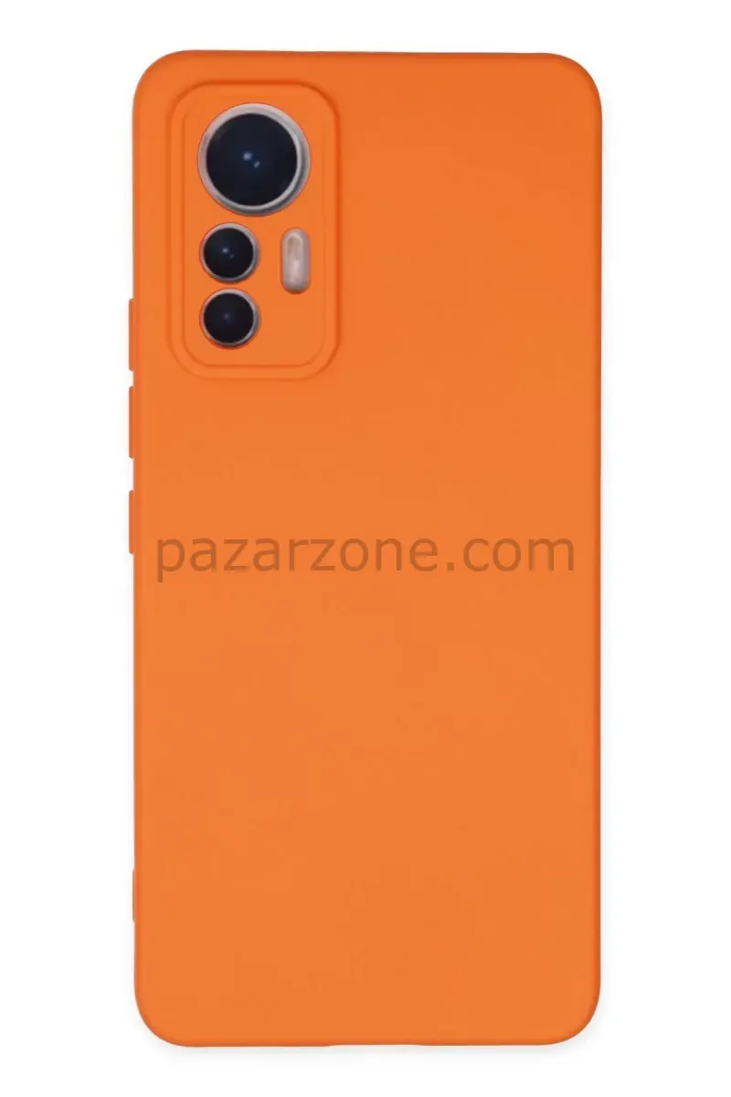 Newface Xiaomi Mi 12 Lite Kılıf Nano içi Kadife Silikon - Turuncu