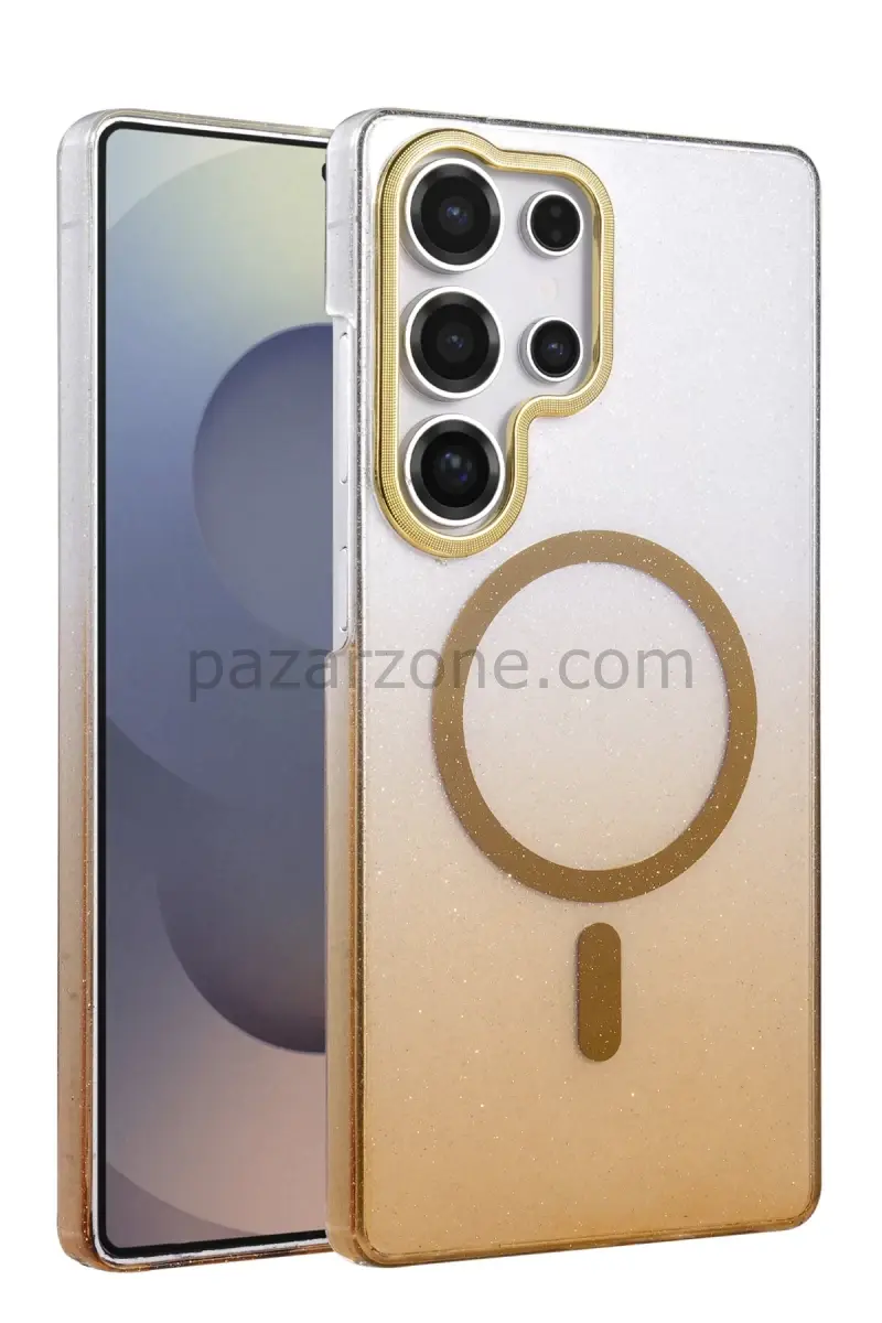 Newface Samsung Galaxy S24 Ultra Glossy Magsafe Kapak - Çöl Titanyum