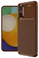 Newface Oppo A60 Kılıf Auto Focus Karbon Kapak - Kahverengi