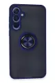 Newface Samsung Galaxy A25 5G Kılıf Montreal Yüzüklü Silikon Kapak - Lacivert