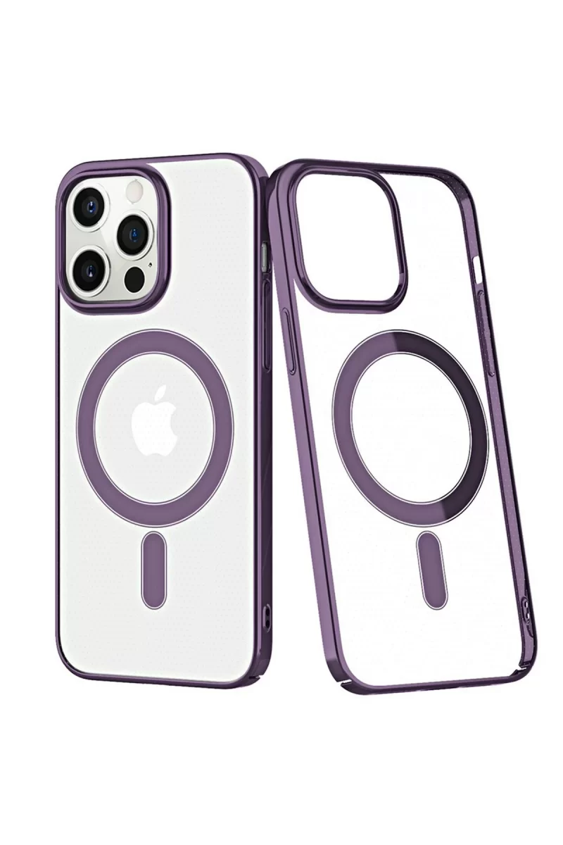 Newface Apple iPhone 13 Pro Kılıf Element Magneticsafe Sert Kapak - Derin Mor