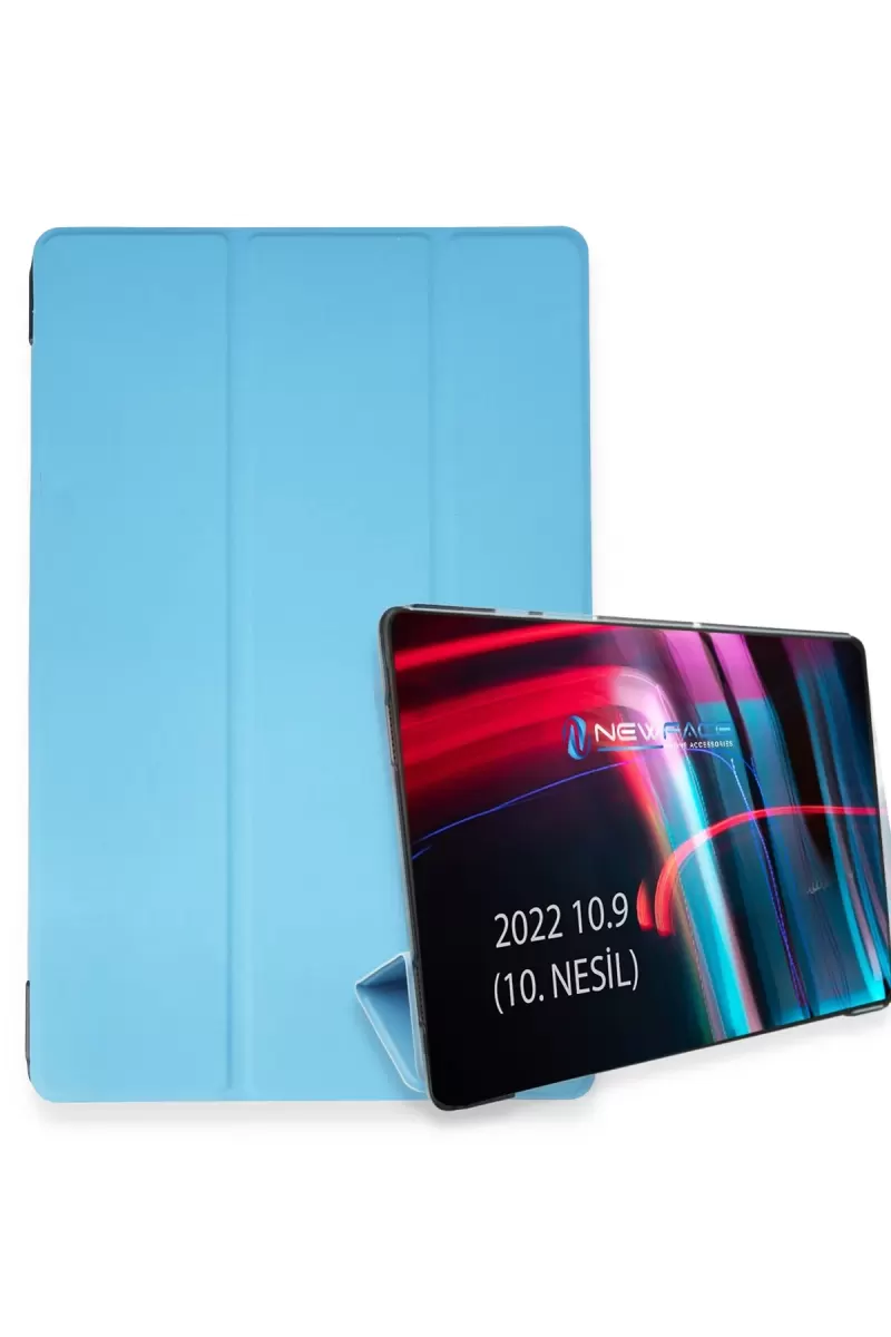 Newface Apple iPad 2022 10.9 (10.nesil) Kılıf Tablet Smart Kılıf - Açık Mavi