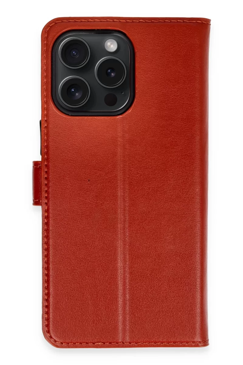 Newface Apple iPhone 15 Pro Max Kılıf Trend S Plus Kapaklı Kılıf - Kırmızı