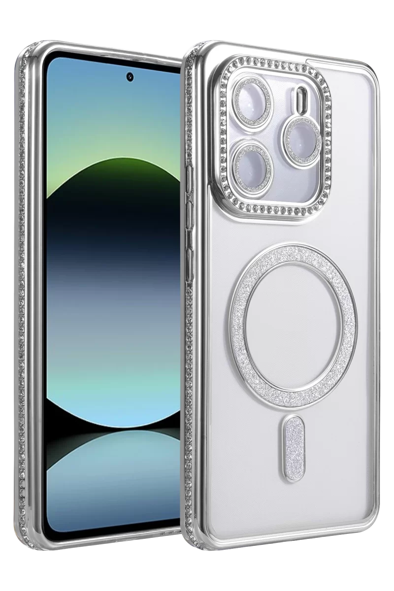 Newface Xiaomi Redmi Note 14 4G Joke Simli Magneticsafe Kılıf - Gümüş