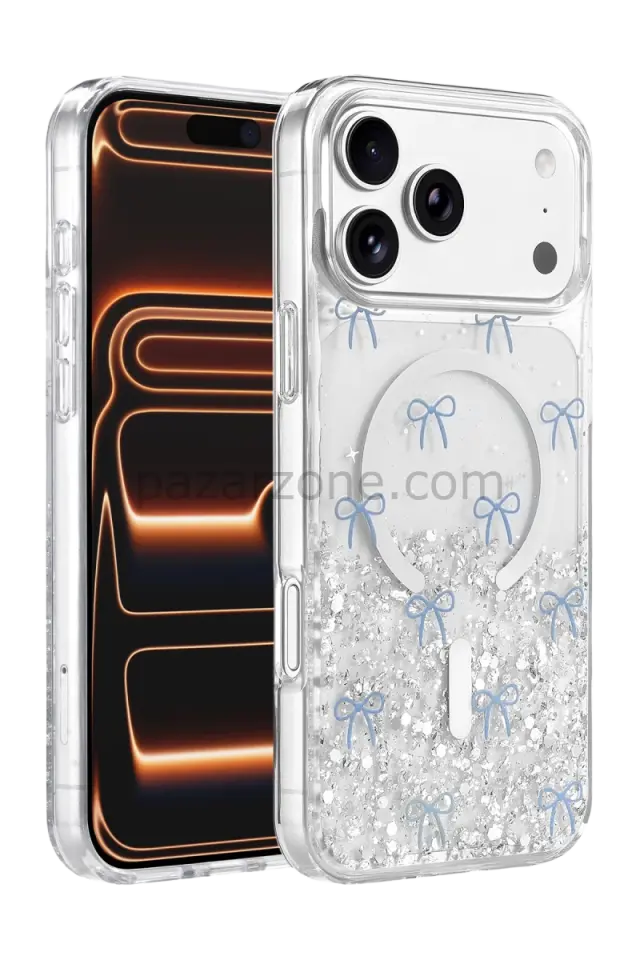 Onegif Apple iPhone 17 Pro Misk Simli Magsafe Kapak - Desen 3