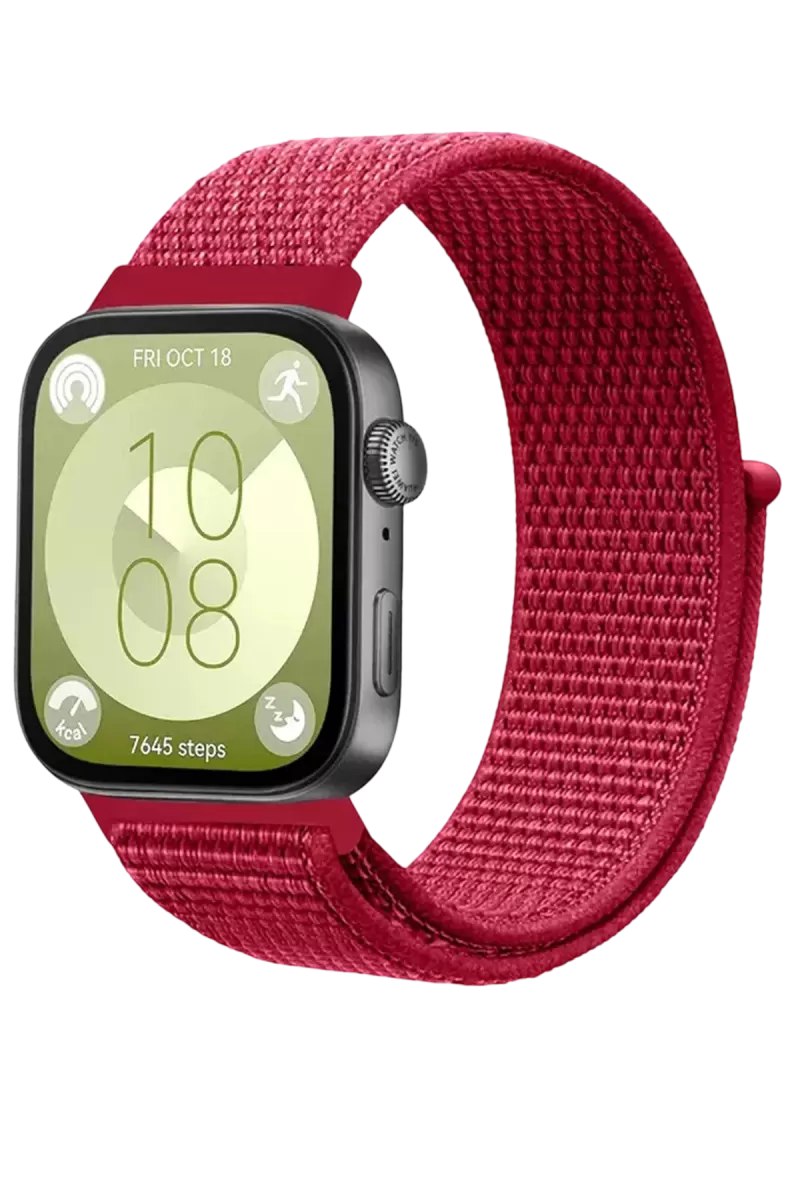 Newface Huawei Fit 4 Hasırlı Cırtcırtlı Kordon - Kırmızı
