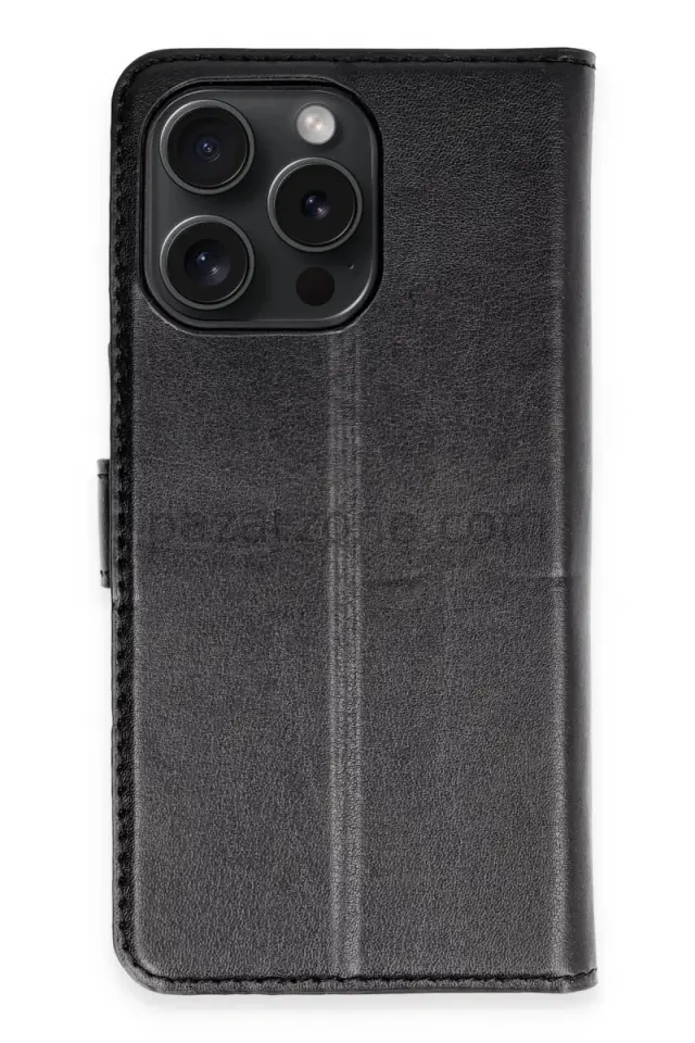 Newface Apple iPhone 15 Pro Max Kılıf Trend S Plus Kapaklı Kılıf - Siyah