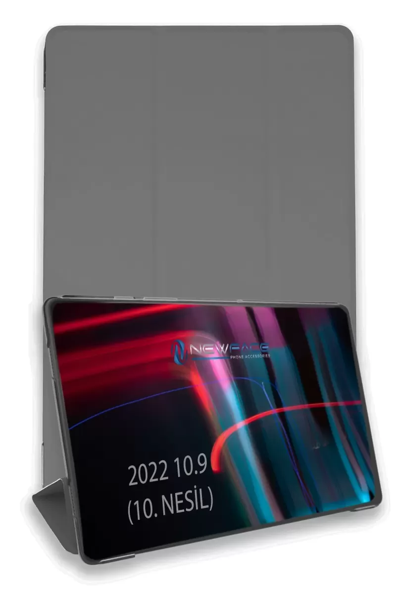 Newface Apple iPad 2022 10.9 (10.nesil) Kılıf Tablet Smart Kılıf - Koyu Gri