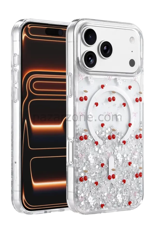 Onegif Apple iPhone 17 Pro Misk Simli Magsafe Kapak - Desen 5