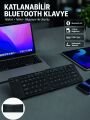 Katlanabilir Bluetooth Klavye 3 Cihaz Bağlantılı Kablosuz Taşınabilir Klavye