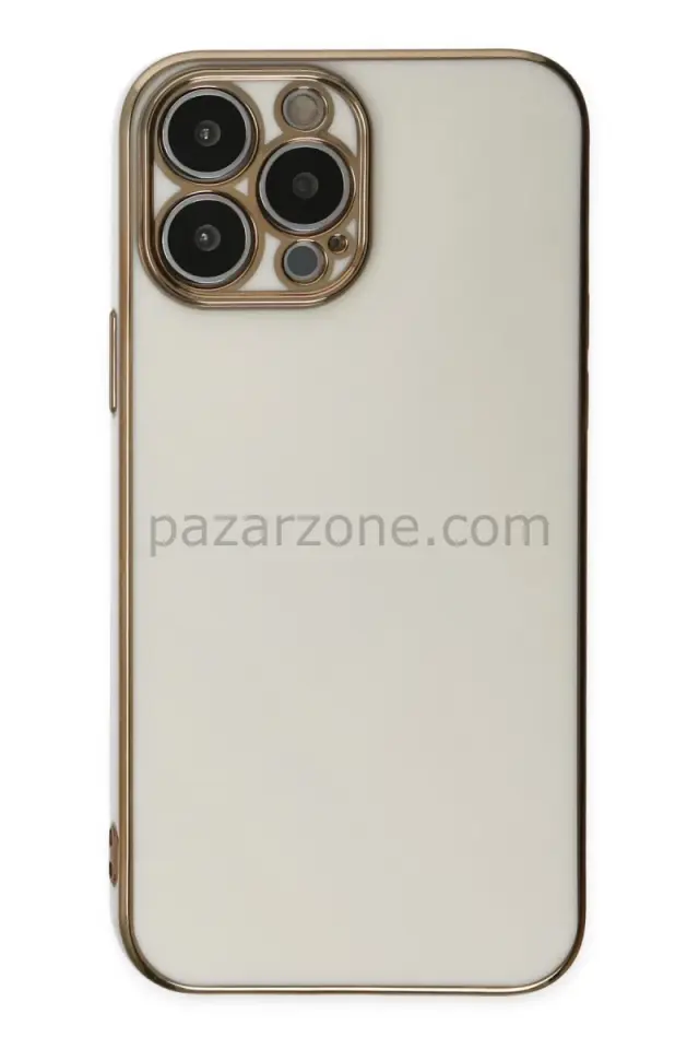 Newface Apple iPhone 15 Pro Max Kılıf Volet Silikon - Beyaz