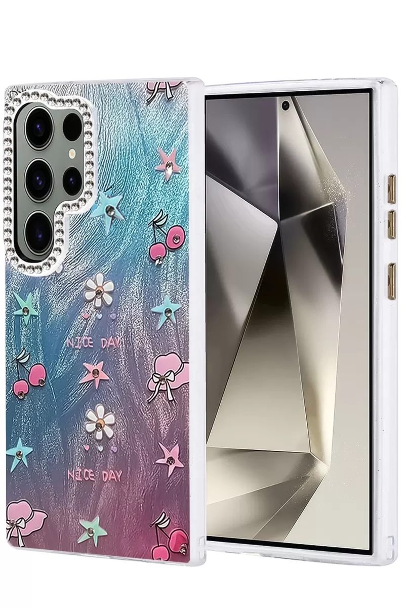 Newface Samsung Galaxy S24 Ultra Kılıf Blade Aynalı Desenli Kapak - Desen 4