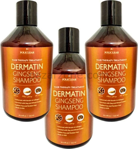 Policlear Dermatin Shampoo  Ginsengli 500 ml x 3 Adet