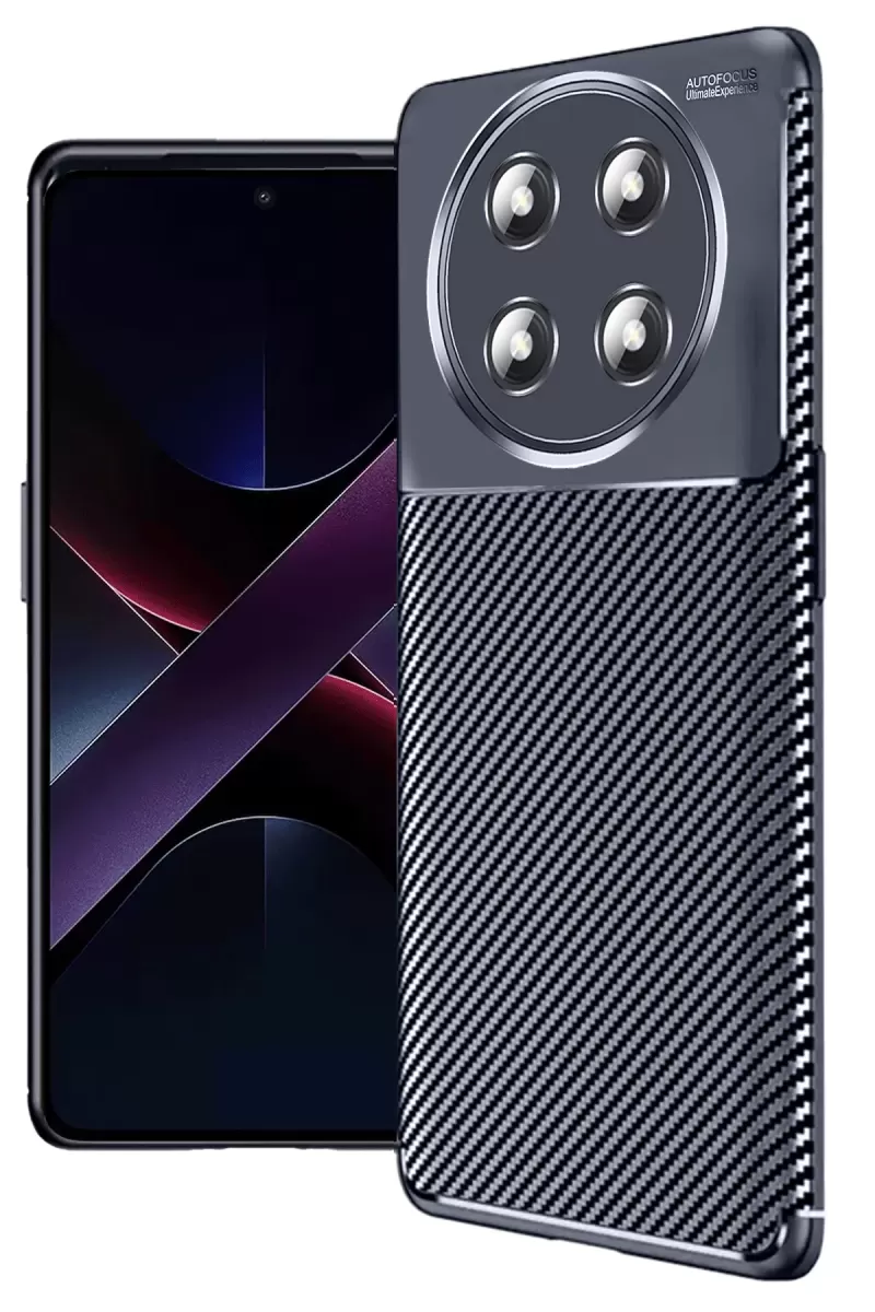 Newface Honor Magic 7 Lite Kılıf Auto Focus Karbon Kapak - Lacivert