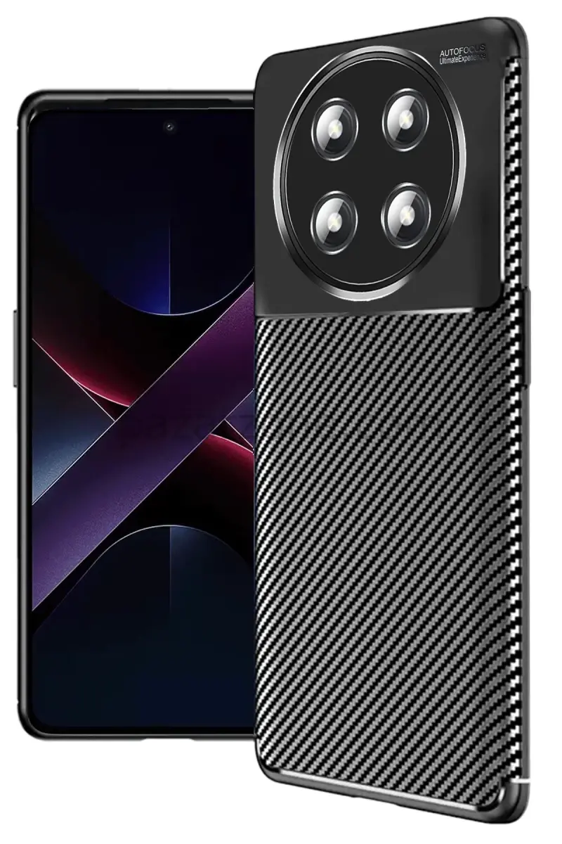 Newface Honor Magic 7 Lite Kılıf Auto Focus Karbon Kapak - Siyah
