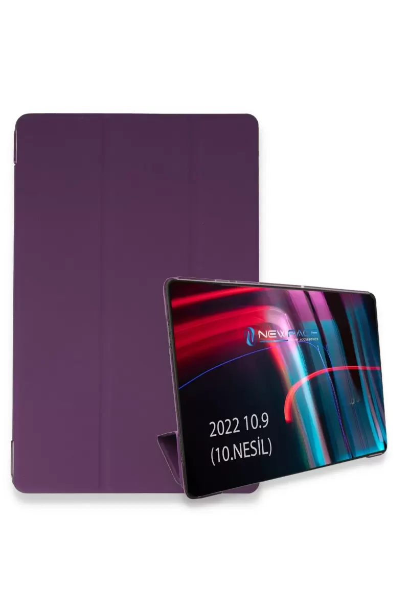 Newface Apple iPad 2022 10.9 (10.nesil) Kılıf Tablet Smart Kılıf - Mor
