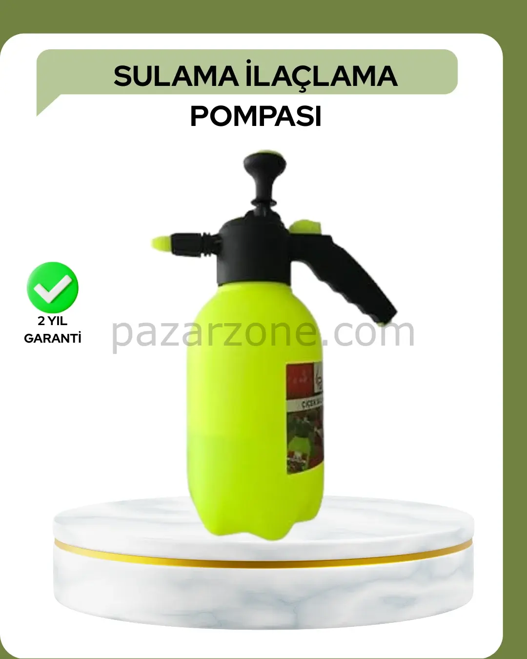 2 Litre Püskürtücü Bakır Nozullu Ayarlı Sprey Temizlik ve Bahçe