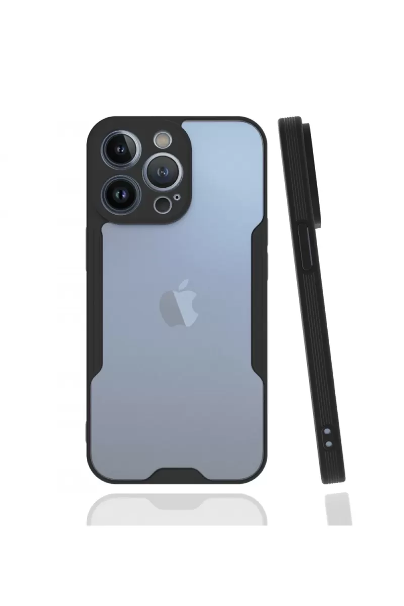 Newface Apple iPhone 13 Pro Kılıf Platin Silikon - Siyah